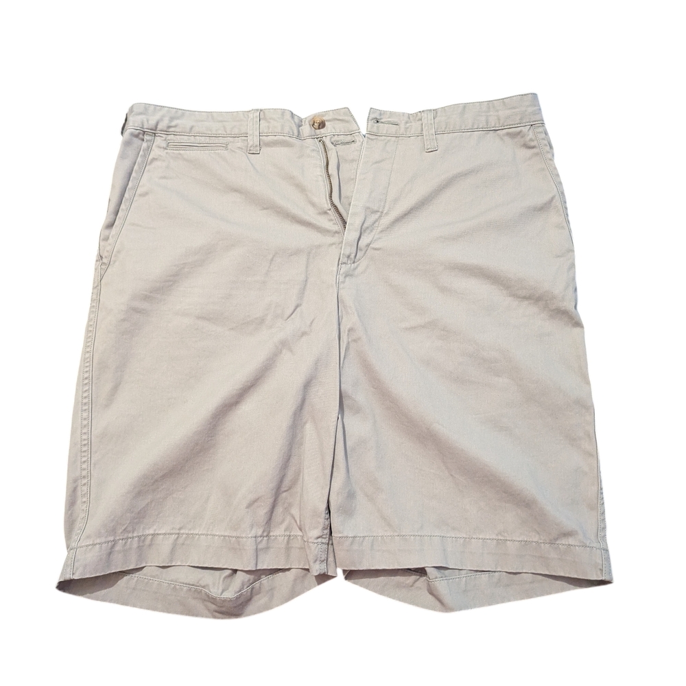 Men's Stylish Cream Flat Front Shorts